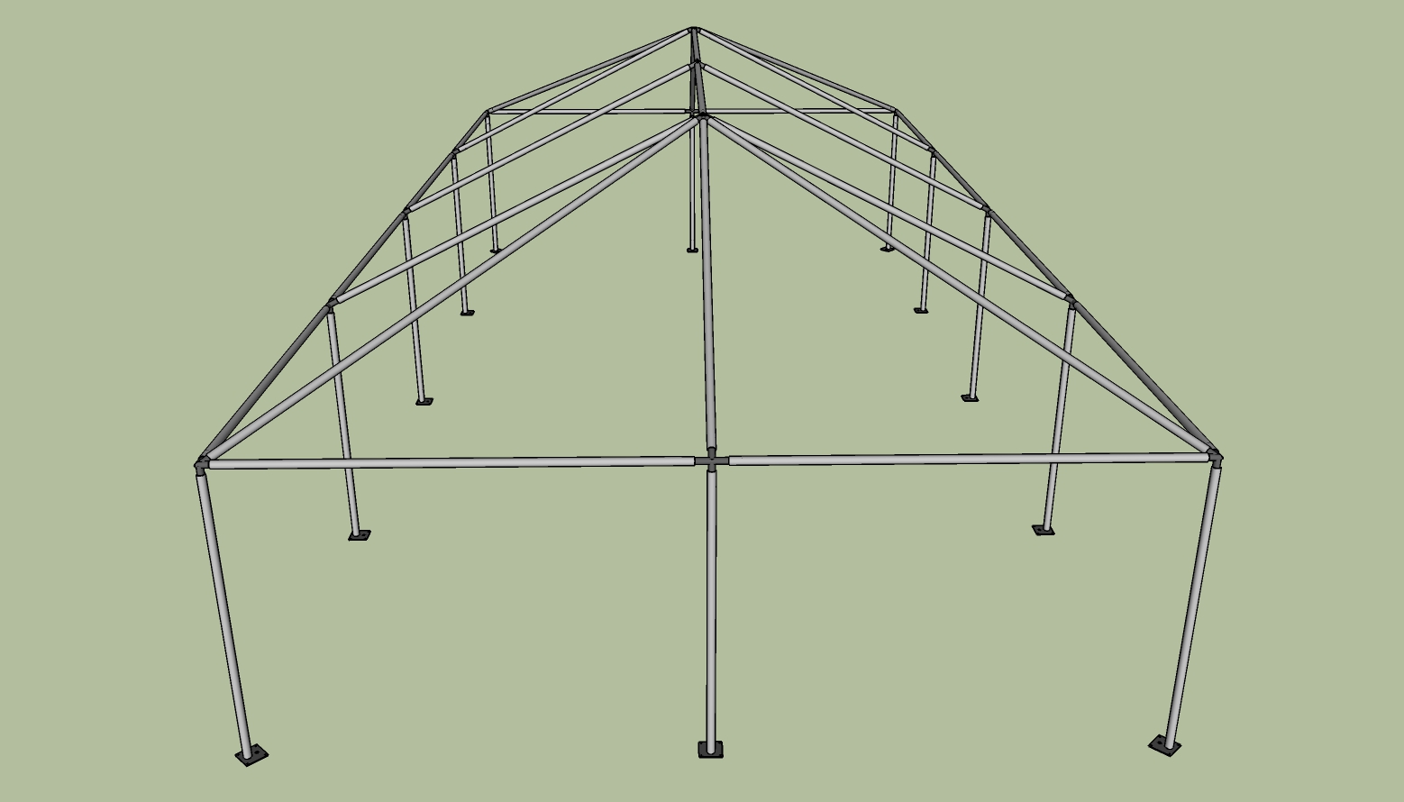 20x40 frame tent side view